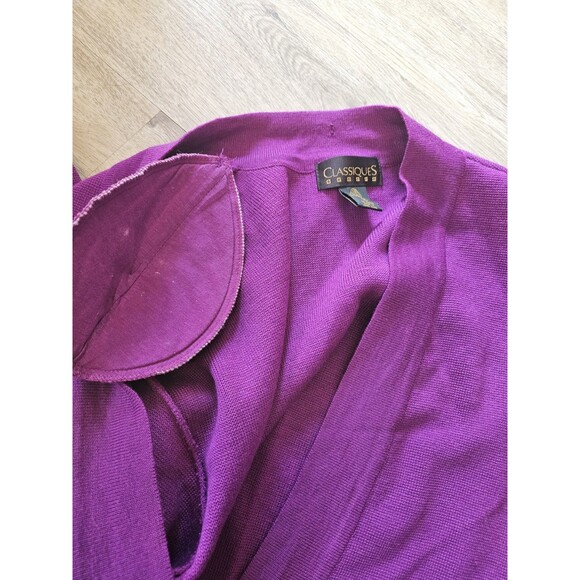 Classiques Entier Size M Womens Purple 100% Merino Wool Button Up Cardigan - Picture 6 of 7